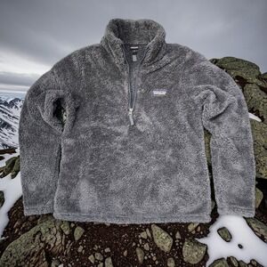 Patagonia Women M 1/4‎ Zip Fleece Pullover Gray Soft Cozy Winter Layer